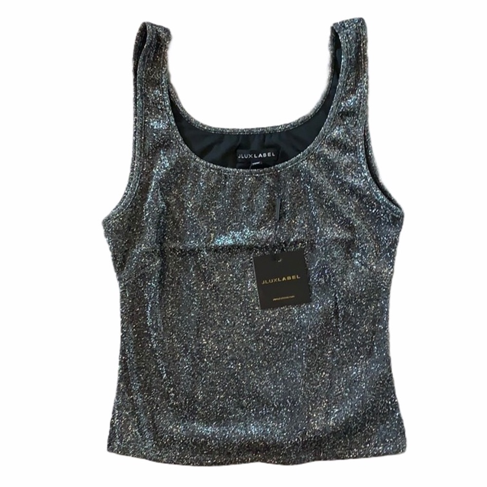 NWT JLUXLABEL Black Nadia Sparkle Tank Top